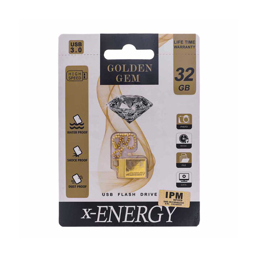 فلش مموری X-Energy مدل GOLD USB3.0 با ظرفیت 32 گیگابایت - گارانتی مادام العمر