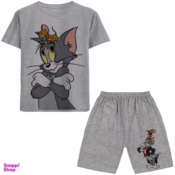 ست تیشرت و شلوارک پسرانه مدل تام و جری کد N49