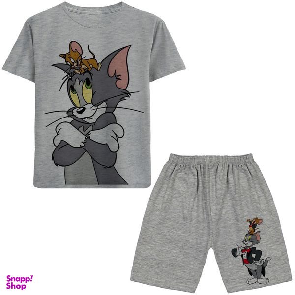 ست تیشرت و شلوارک پسرانه مدل تام و جری کد N49