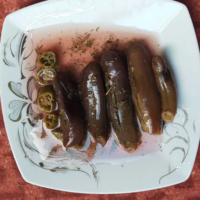 ترشی بادمجان شکم پر خانگی  ، با بادمجان های ریز ،طعم و عطر عالی و قیمت عالی  👌