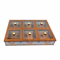 باکس یاتی بگ دمنوش 6خانه چوبی طرح سنتی مخصوص پذیرایی