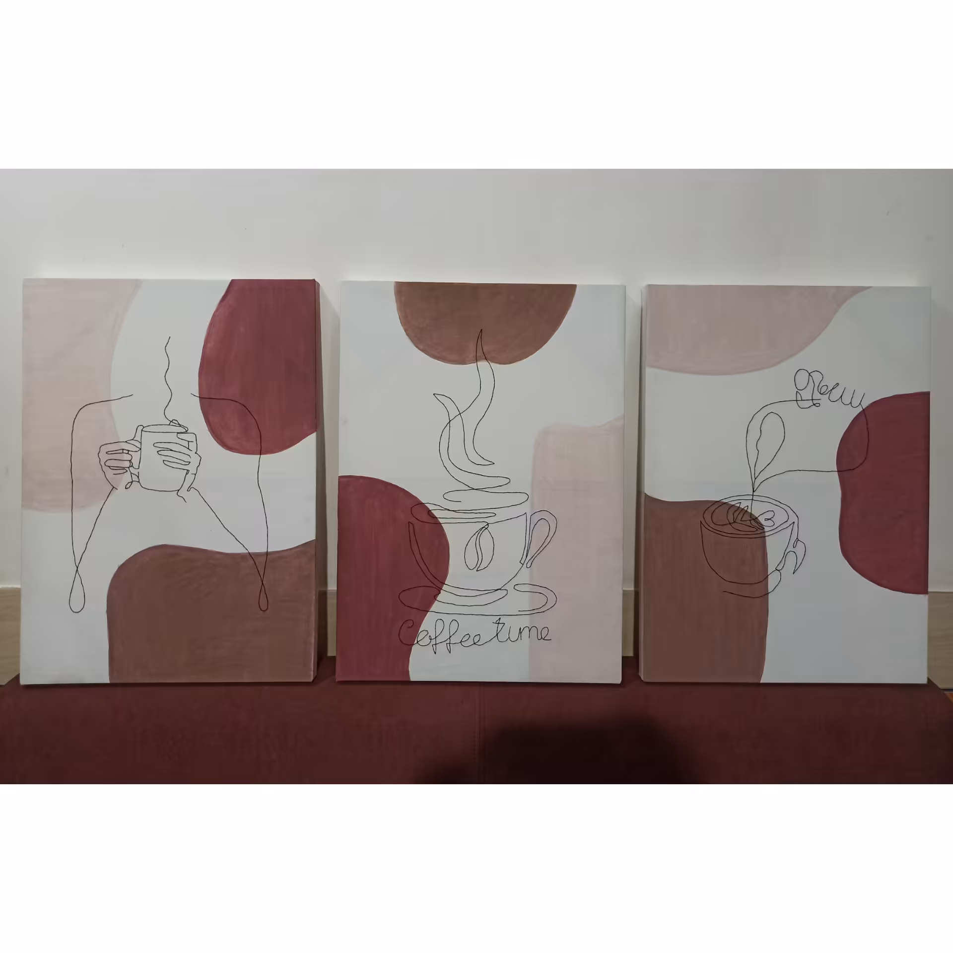 تابلو دکوراتیو مینیمال تابلو دکوراتیو لاین ارت تابلو تزیینی نقاشی و گلدوزی شده