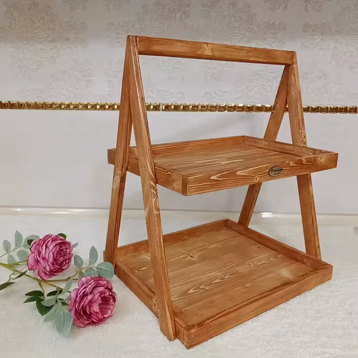 استند دو طبقه همه کاره تمام چوب ( ارسال پس کرایه )