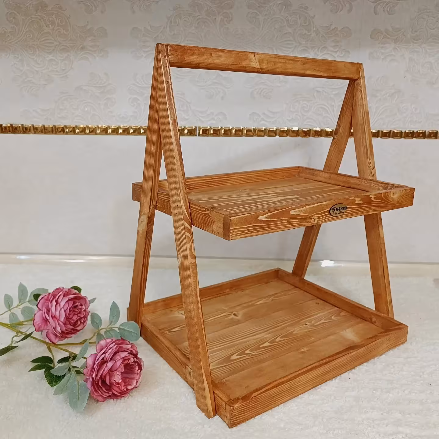 استند دو طبقه همه کاره تمام چوب ( ارسال پس کرایه )