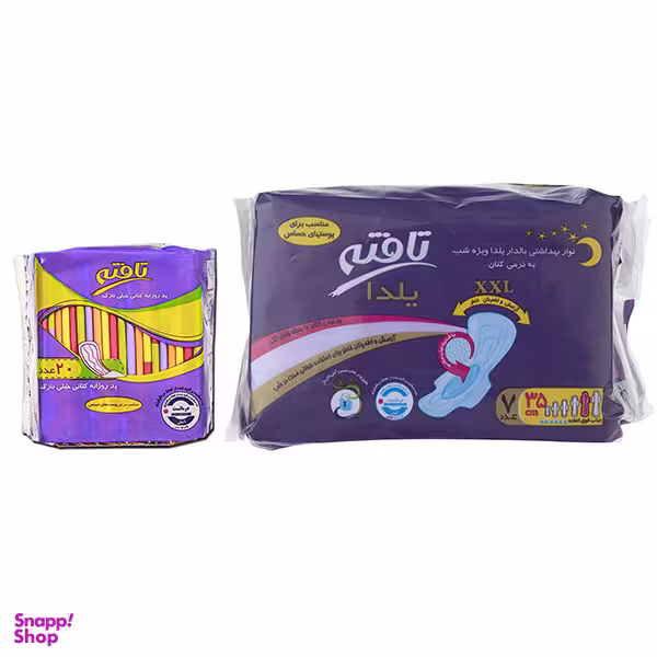 نوار بهداشتی تافته مدل Yalda بسته 7 عددی + پد بهداشتی روزانه مدل Ultra thin بسته 20 عددی