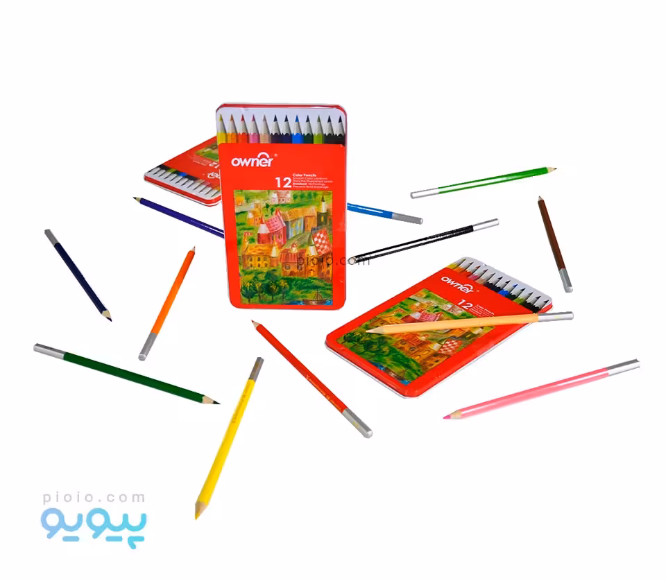 مداد رنگی 12 رنگ اونر جعبه فلزی