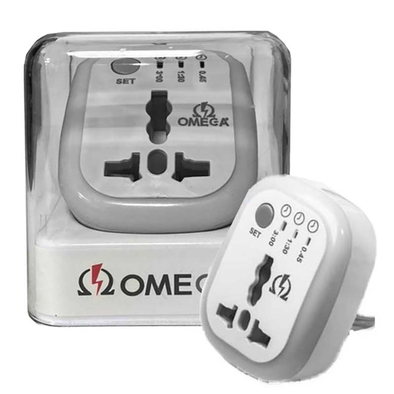 تبدیل برق 3 به 2 LED دار محافظ برق هوشمند تایمردار امگا Omega M100
