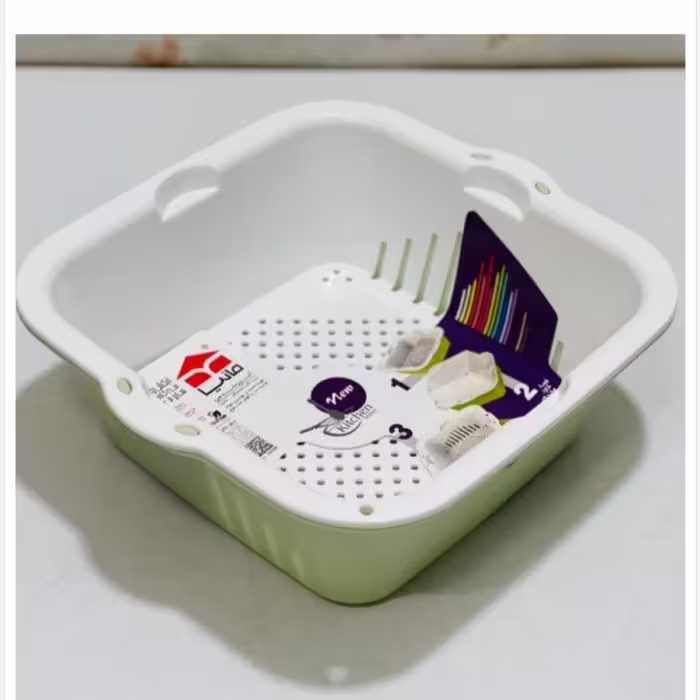 آبکش و لگن مربعی