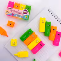 لوازم تحریر ماژیک و هایلایتر فانتزی هایلایتر فانتزی تدی پک چهار عددی