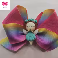 گیره با ربان گروگن رنگین کمان و پیکسل فرشته کد 301