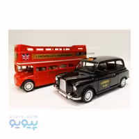 ماشین فلزی اتوبوس دو طبقه لندن و تاکسی