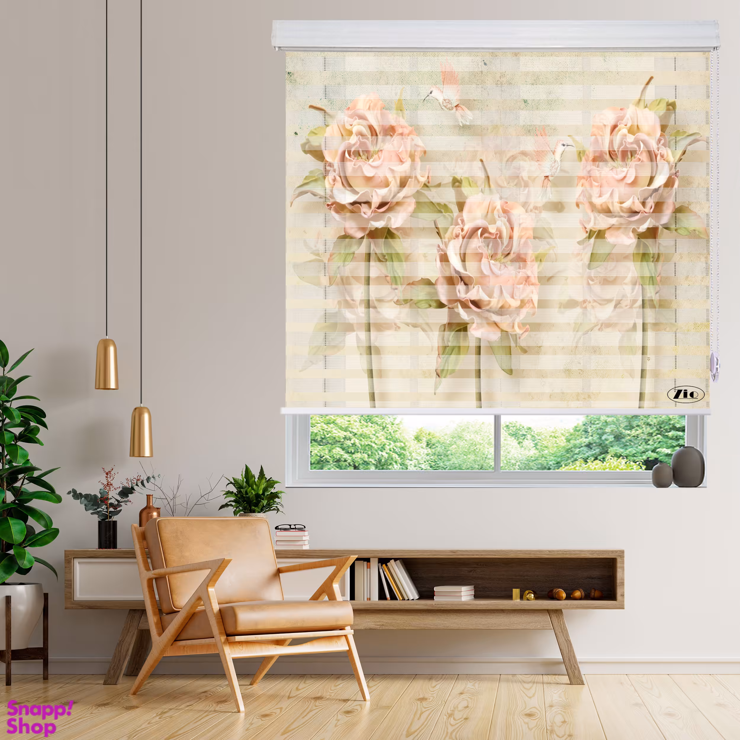 پرده زبرا زیو مدل 3D-1000 سایز 150x150 سانتی متر