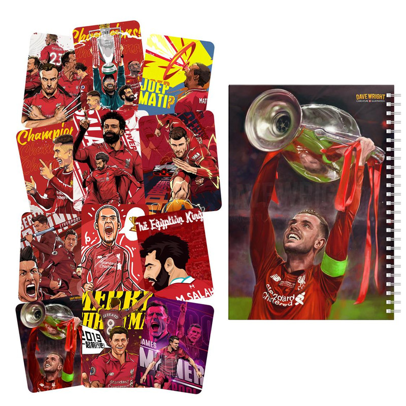 دفتر یادداشت  باژیکان طرح فوتبالی لیورپول کد 20111609 به همراه برچسب مجموعه 12 عددی