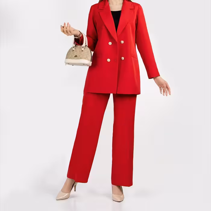 کت وشلوار4دکمه کرپ مازراتی شلوارکمرکش کدمحصول4501