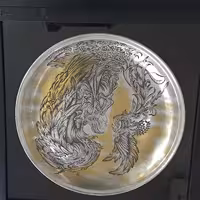 بشقاب قلمزنی  سایز 25 برنجی ،قبول انواع سفارشات 