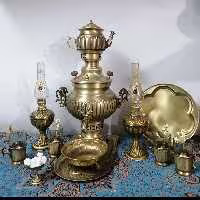 ست کامل سماور ذغالی زغالی برنجی اعلا نانو شده قیمت مناسب  افخورده عید فطر (کل عکس همه با هم ) 