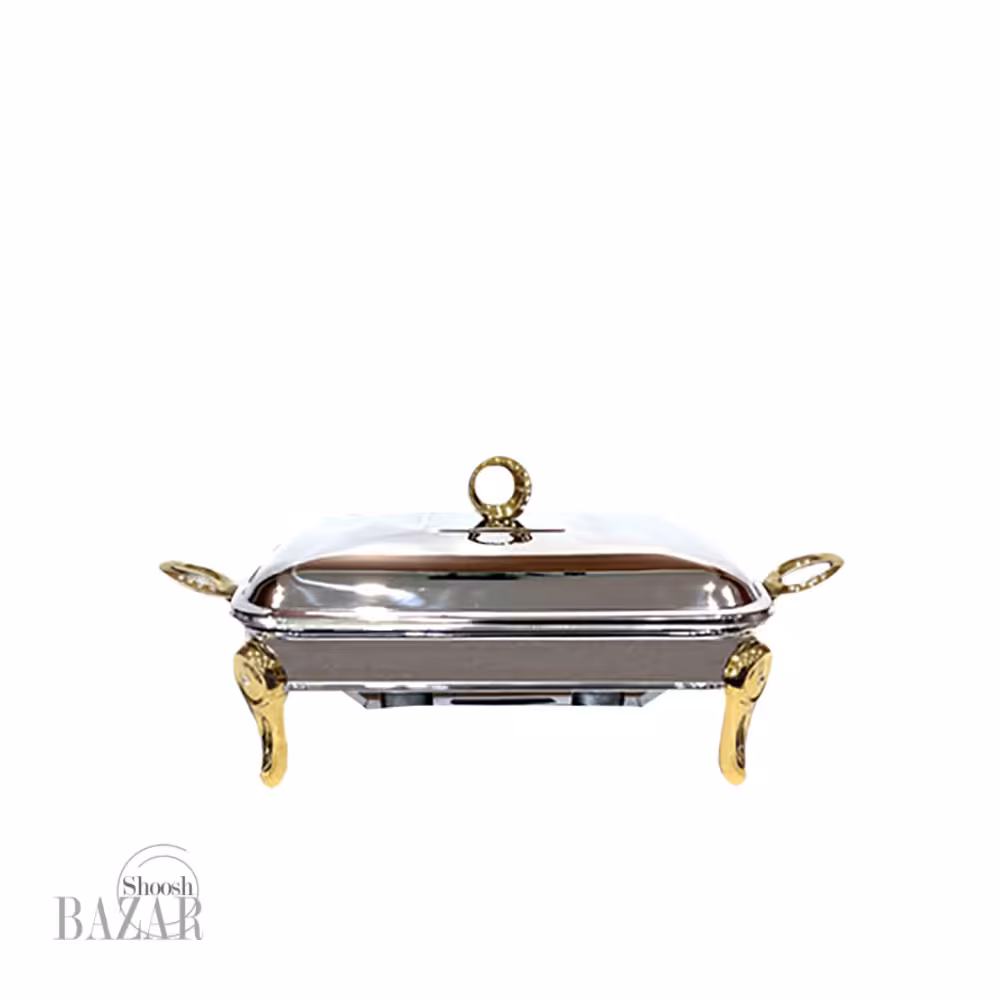 سوفله خوری مستطیل متوسط نگین دار طلایی یونیک کد 3904