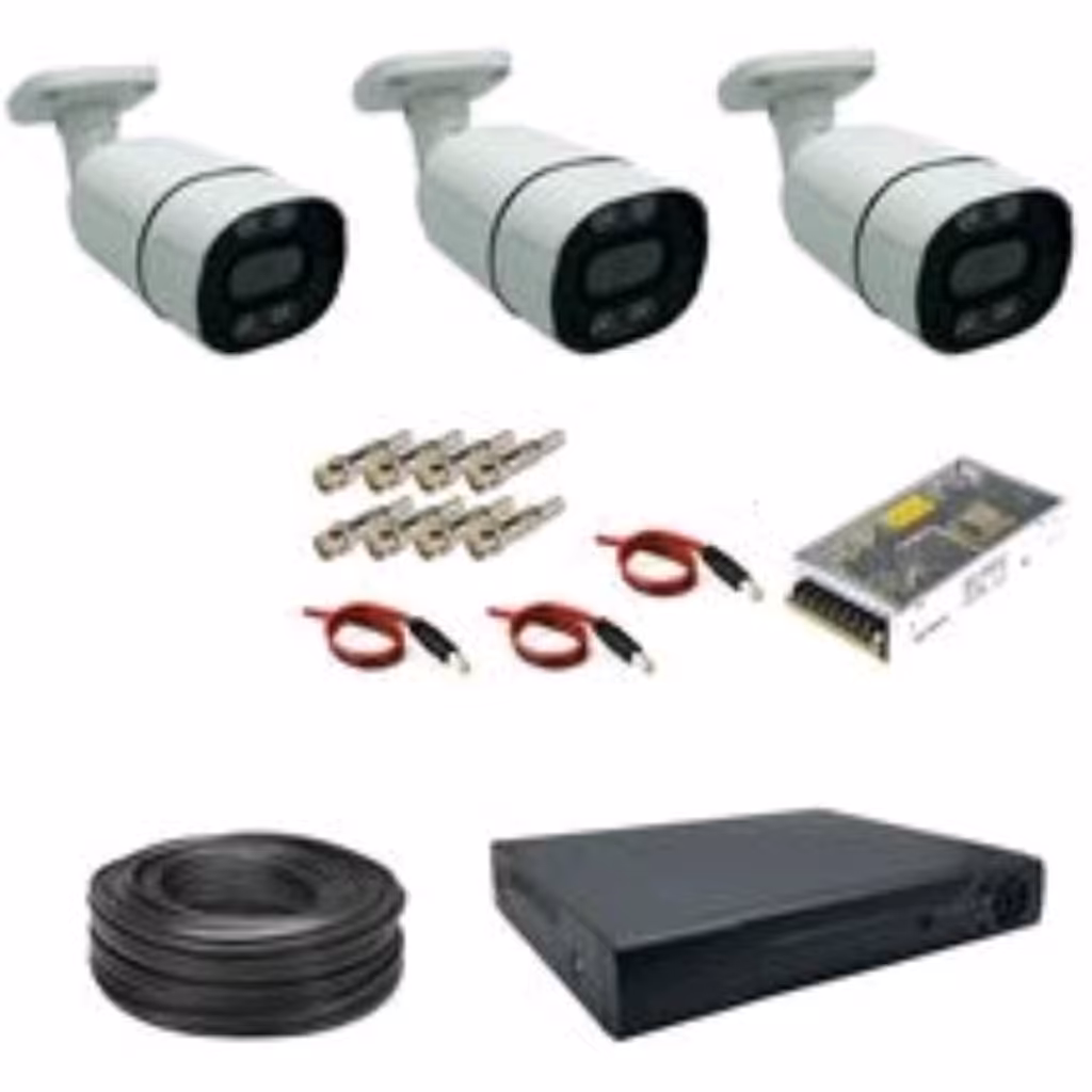 دوربین مداربسته دید درشب رنگی پک 3عددی کامل(ارسال به صورت پس کرایه)