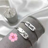 دستبند استیل قفل آسانسوری طرح (ایران.وطن) رنگ ثابت