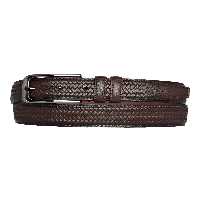 کمربند چند رنگ مردانه 100 ٪ چرم واقعی قهوه ای تیره متوقف شده کلاسیک تسمه پارچه 35 CM GoDeri