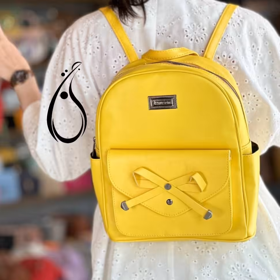 کوله پشتی ساده پاپیونی برای دبستان راهنمایی دبیرستان فیروزه ایی نارنجی عسلی مشکی سبز طوسی زرد