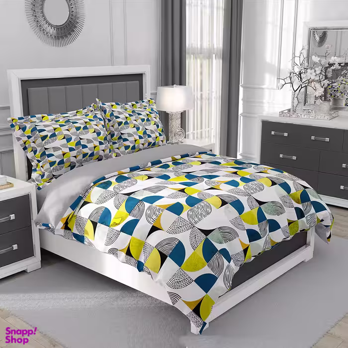 سرویس روتختی مدل هندسی کد 4818 تک نفره 5 تکه