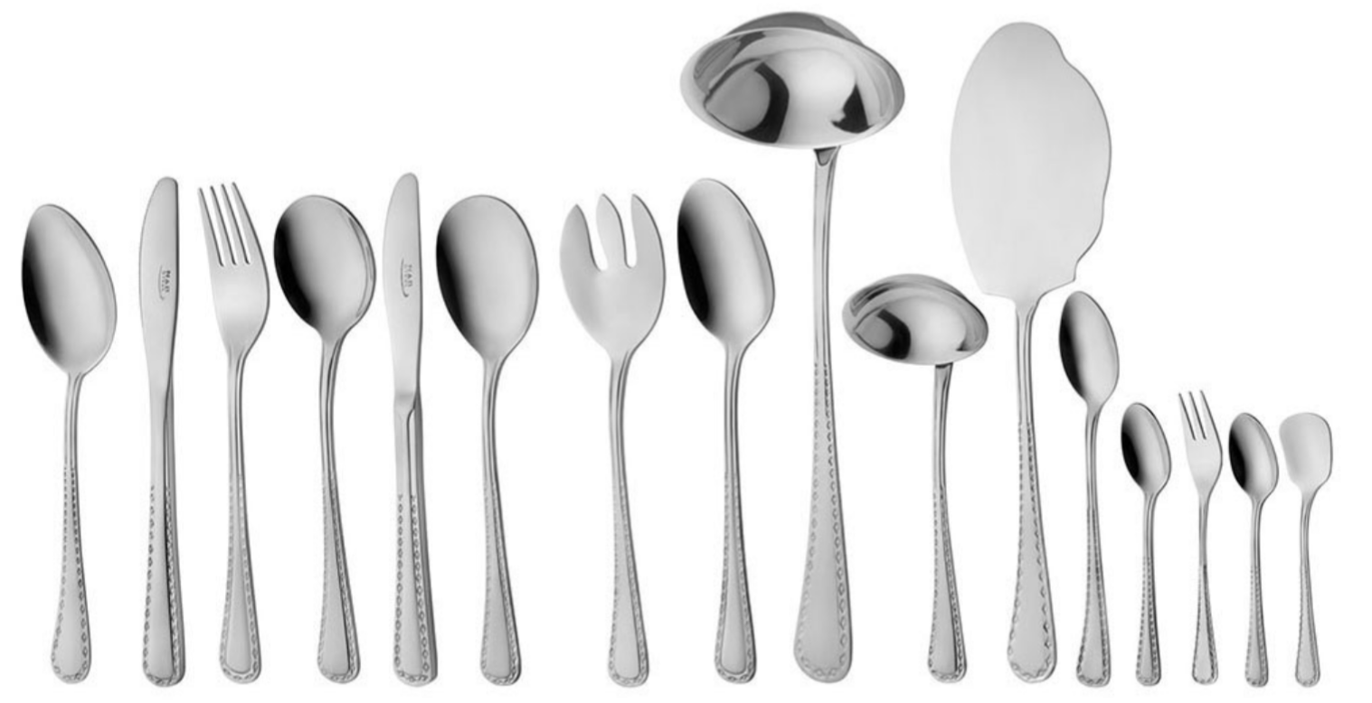 سرویس قاشق و چنگال 116 پارچه ناب استیل مدل برلین مات (سندبلاست) Nab Steel Berlin 116 Pcs