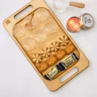 سینی مستطیل دودسته چوبی کوچک