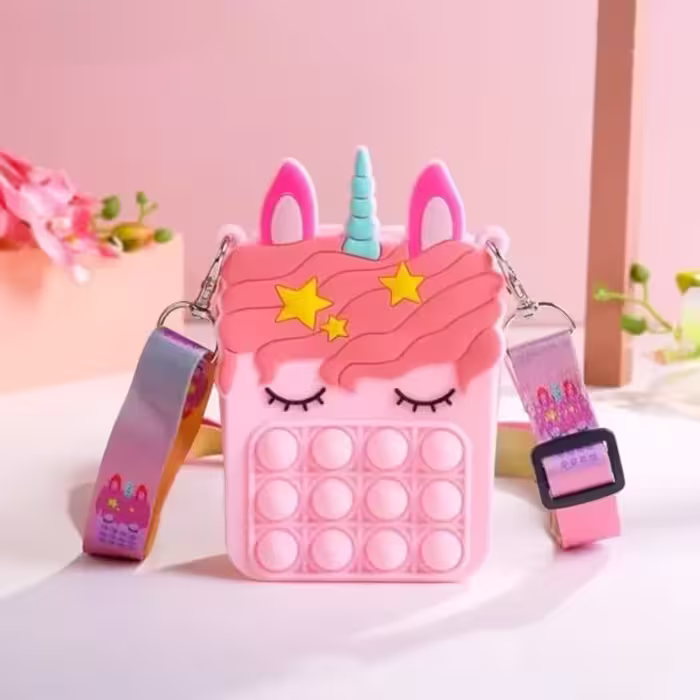 کیف پاپیت یونیکورن سایز  (11cm) مدل سیلیکونی تک شاخ 