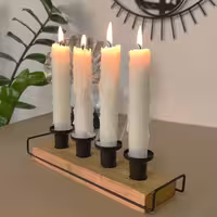 جاشمعی چهارتایی ترکیب چوب و فلز