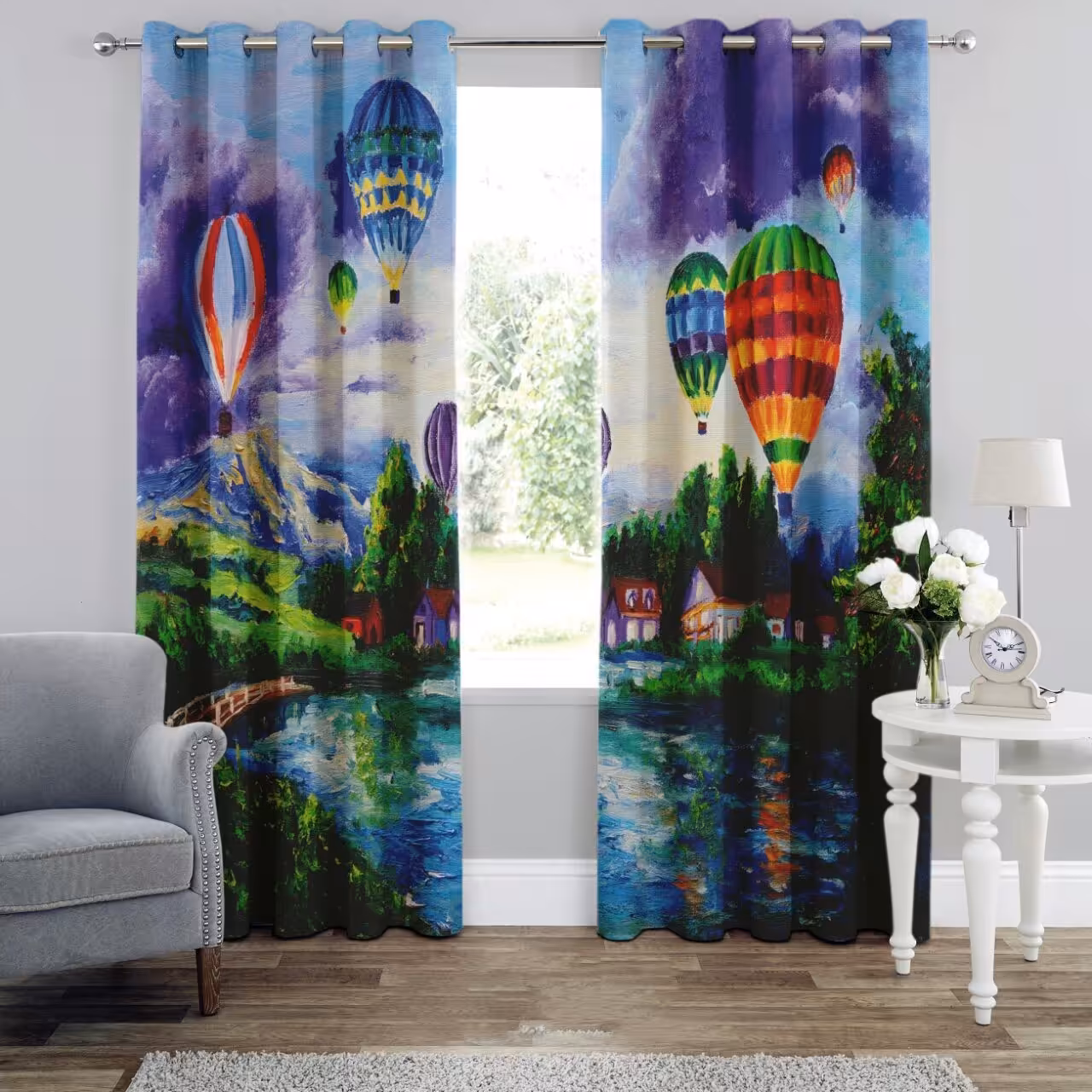 پرده چاپی  پانچ  طرح   نقاشی و منظره   کد 1702