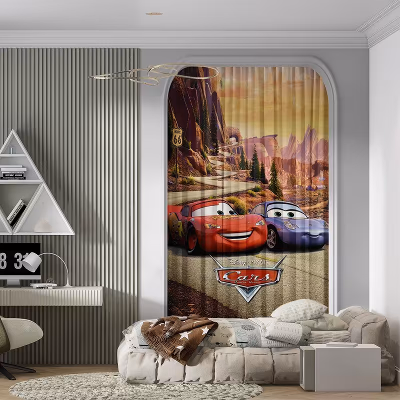 پرده پانچی طرح کودک سایز 140 در 280 جنس هازان کد431