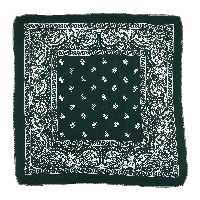 باندانا یا دستمال سر نخی مدل بته جقه اصلی سبز کله غازی تیره