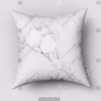 کوسن چاپی طرح سنگ سفید با خط های تیره PK-5468