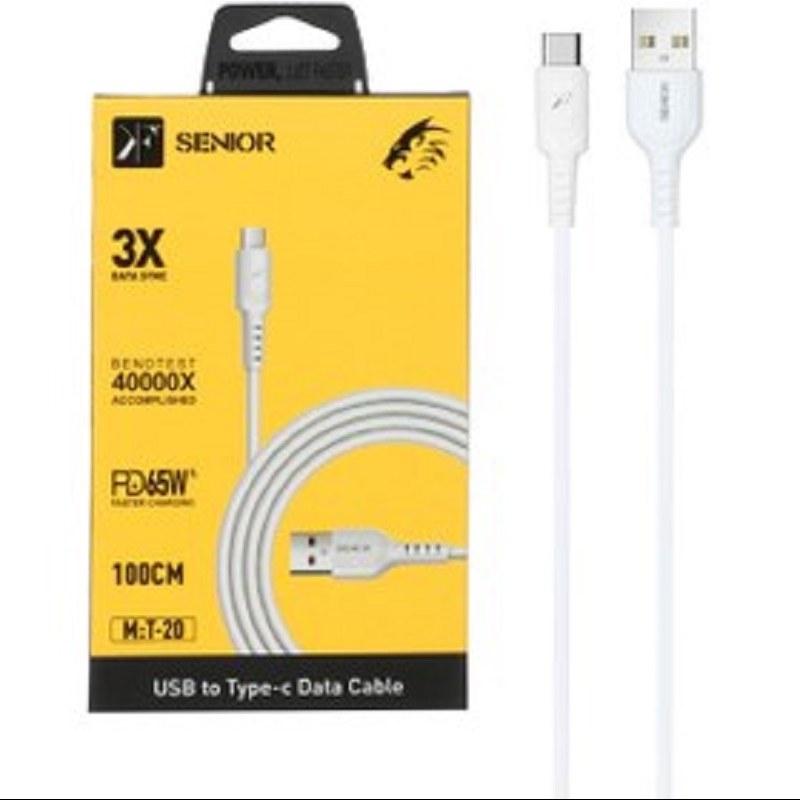 کابل شارژر type-c کی اف-سنیور مدل S20 طول 1 متر