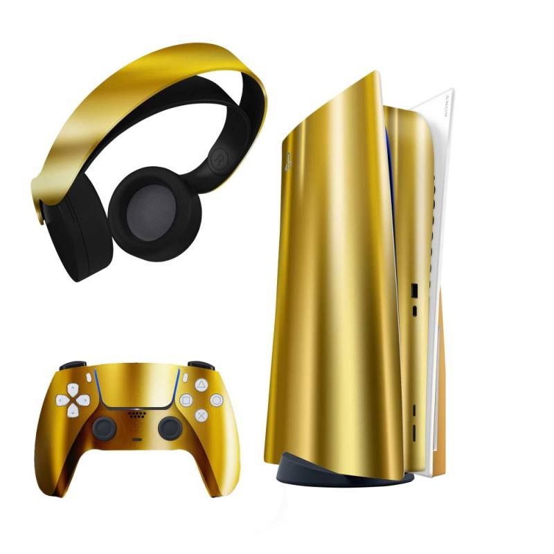 برچسب کنسول بازی و هدفون PS5 مدل براق آینه ای-F36