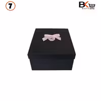 باکس کادویی مستطیلی مشکی پاپیون دار سایز هفت  کد 38