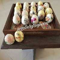 تخم مرغ سفالی با تم کرم