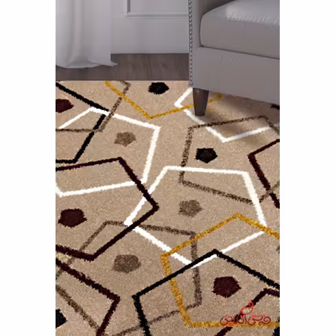 فرش ماشینی  ساوین طرح بیتا شکلاتی