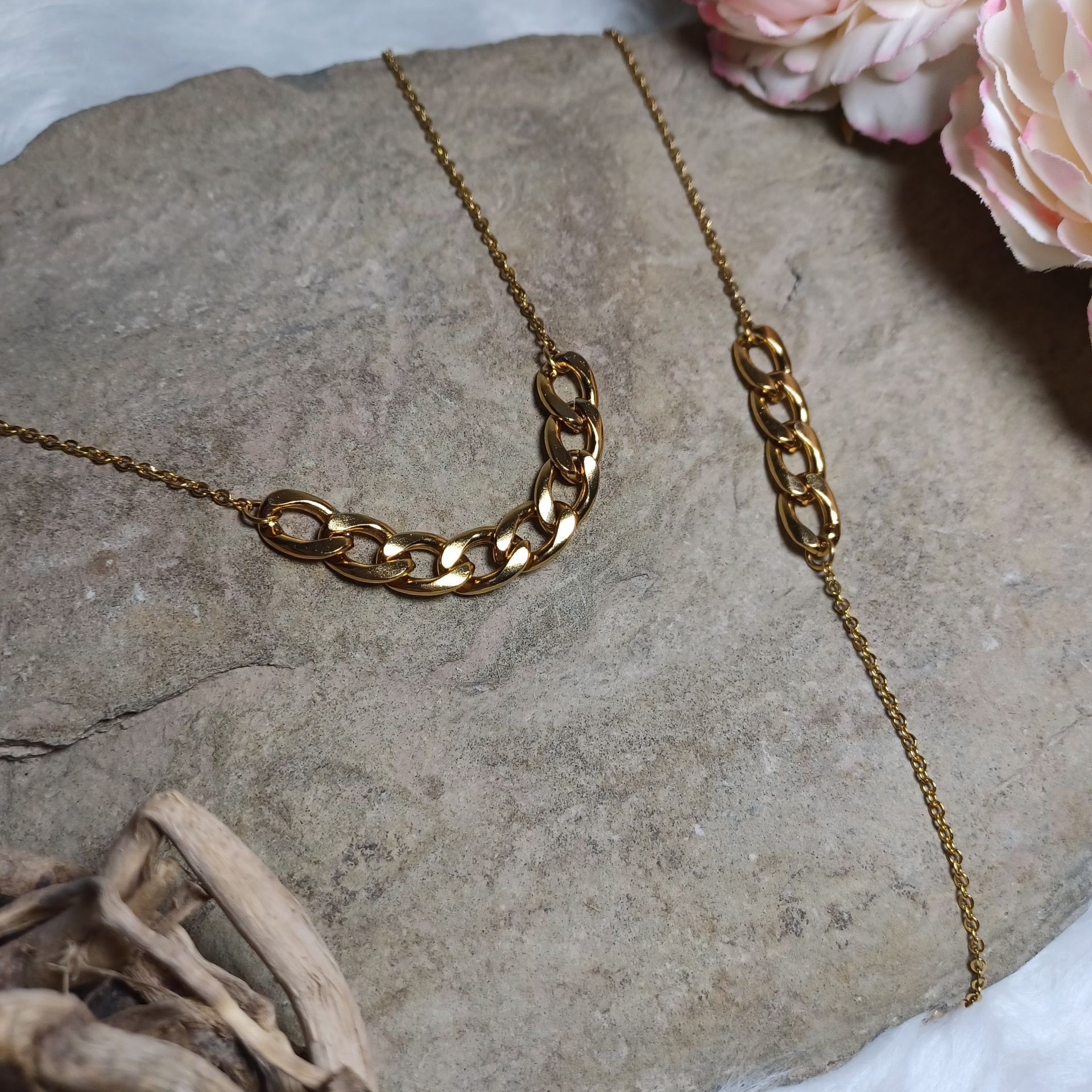 ست دستبند و گردنبند استیل ترکیب کاریتر و دیپلمات