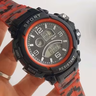 ساعت پسرانه بند قرمز رنگ رزینی Digital watch