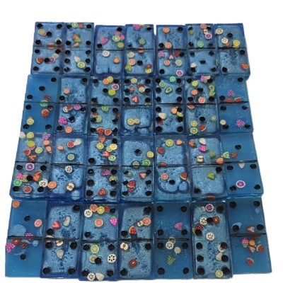 دومینو رزینی دستساز آبی رنگ