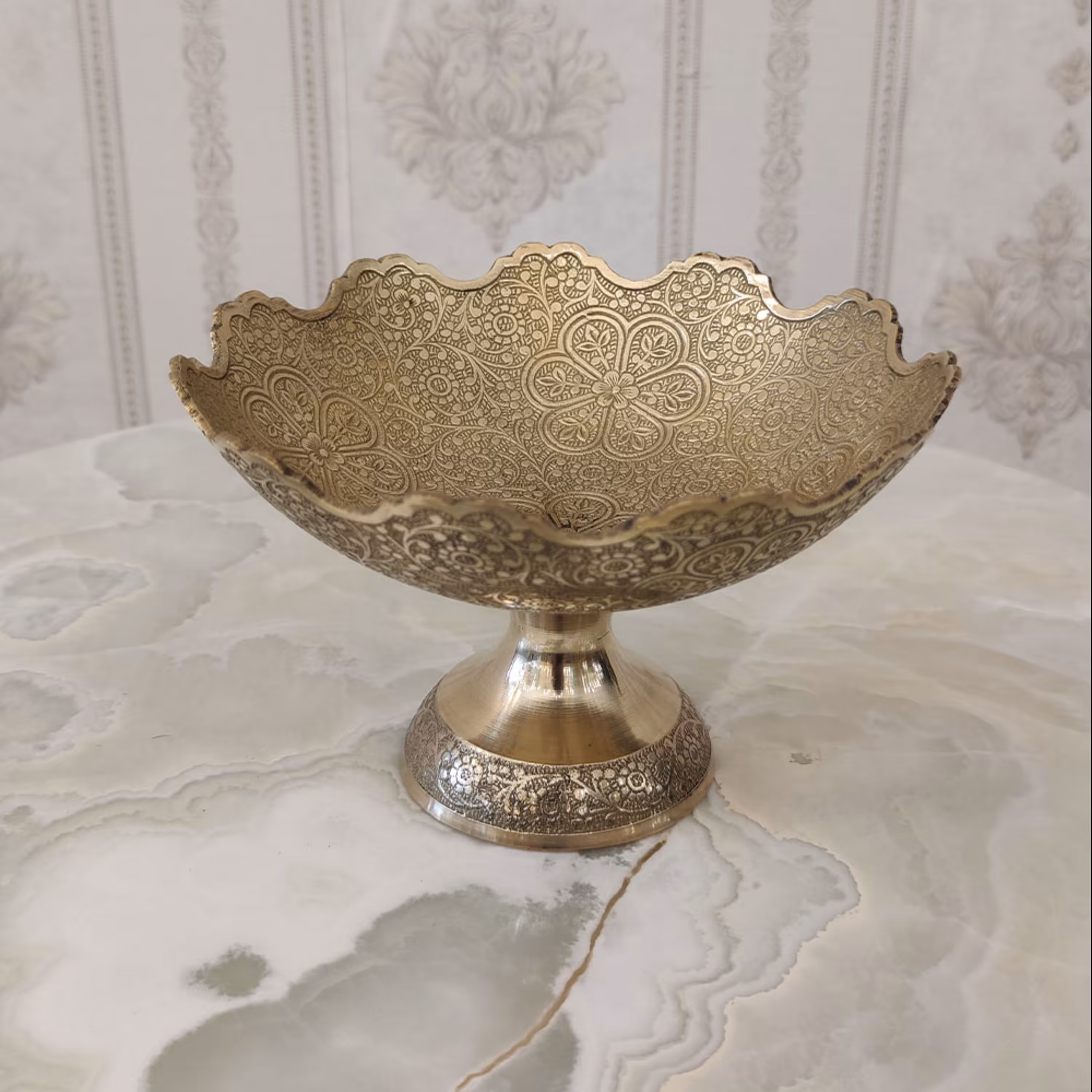 میوه خوری برنزی هندی مدل قلعه سایز 2 ( برنجی ) 3803