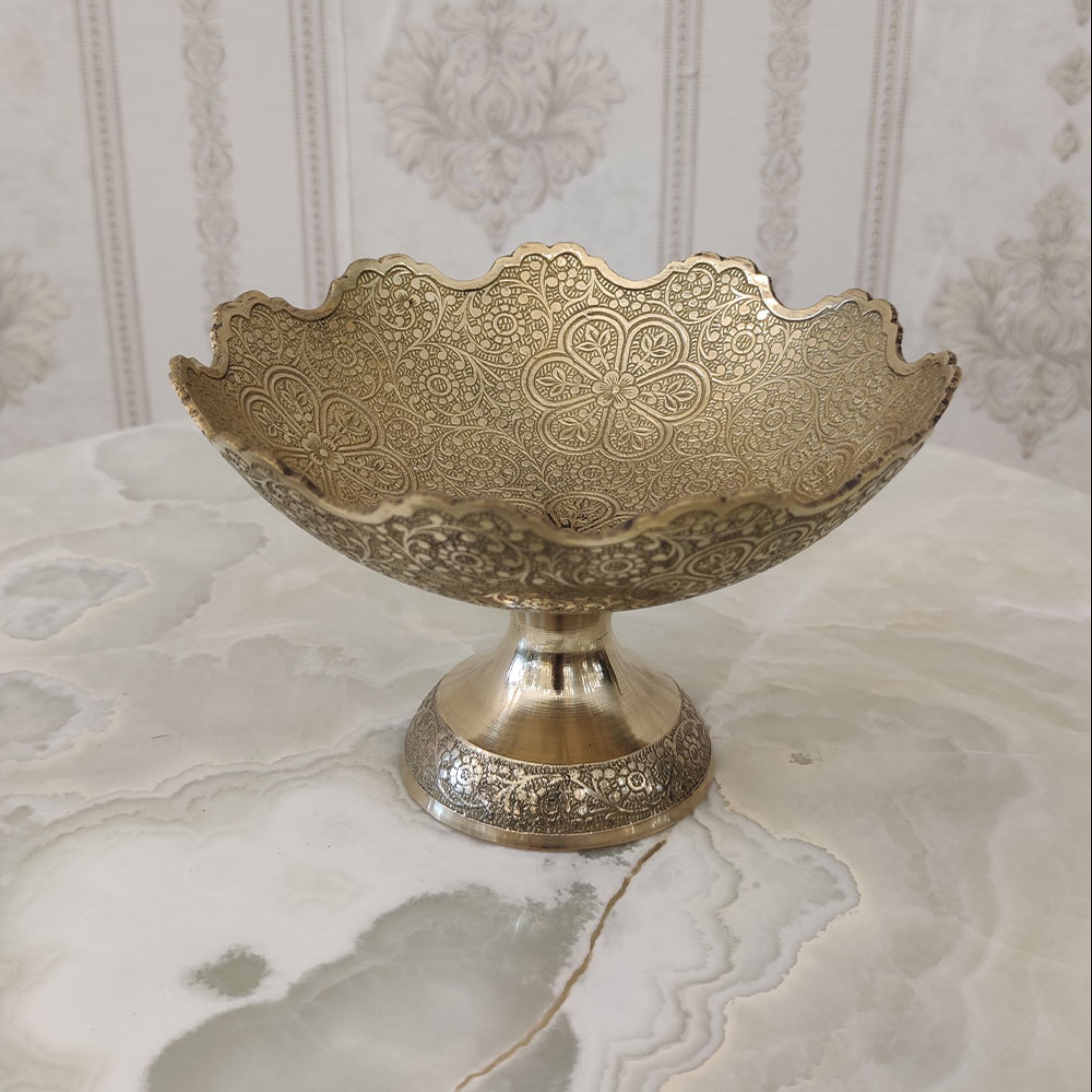 میوه خوری برنزی هندی مدل قلعه سایز 2 ( برنجی ) 3803