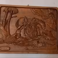 تابلو منبت کاری چوب گردو عصر عاشورا