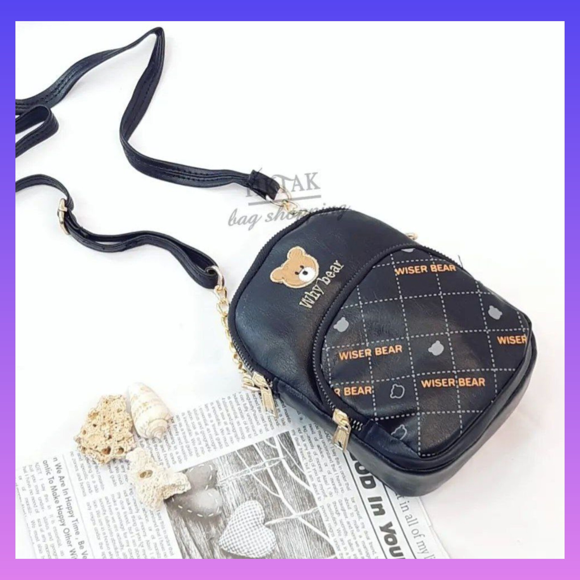 کیف خرسی چرم سایز 15 در 20
