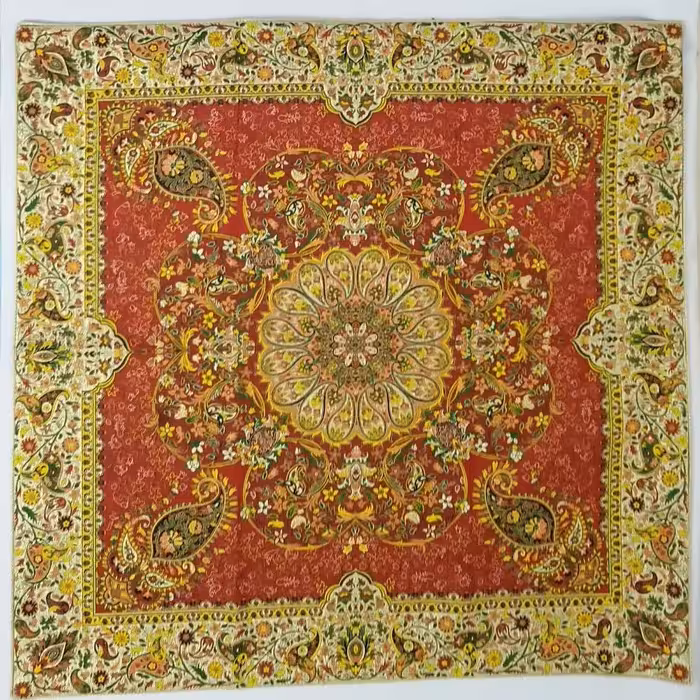 رومیزی ترمه یزد  رنگ قرمز ترمه طرح افشار 