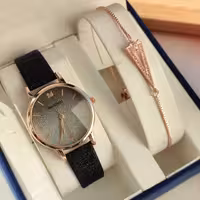 ست ساعت و دستبند استیل شیک