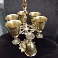 ست استند و استکان برنزی 