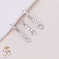 نیم ست نقره طرح فلاور سه تایی با روکش رادیوم کد 16642